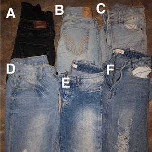 Various Brands and styles of women’s jeans
